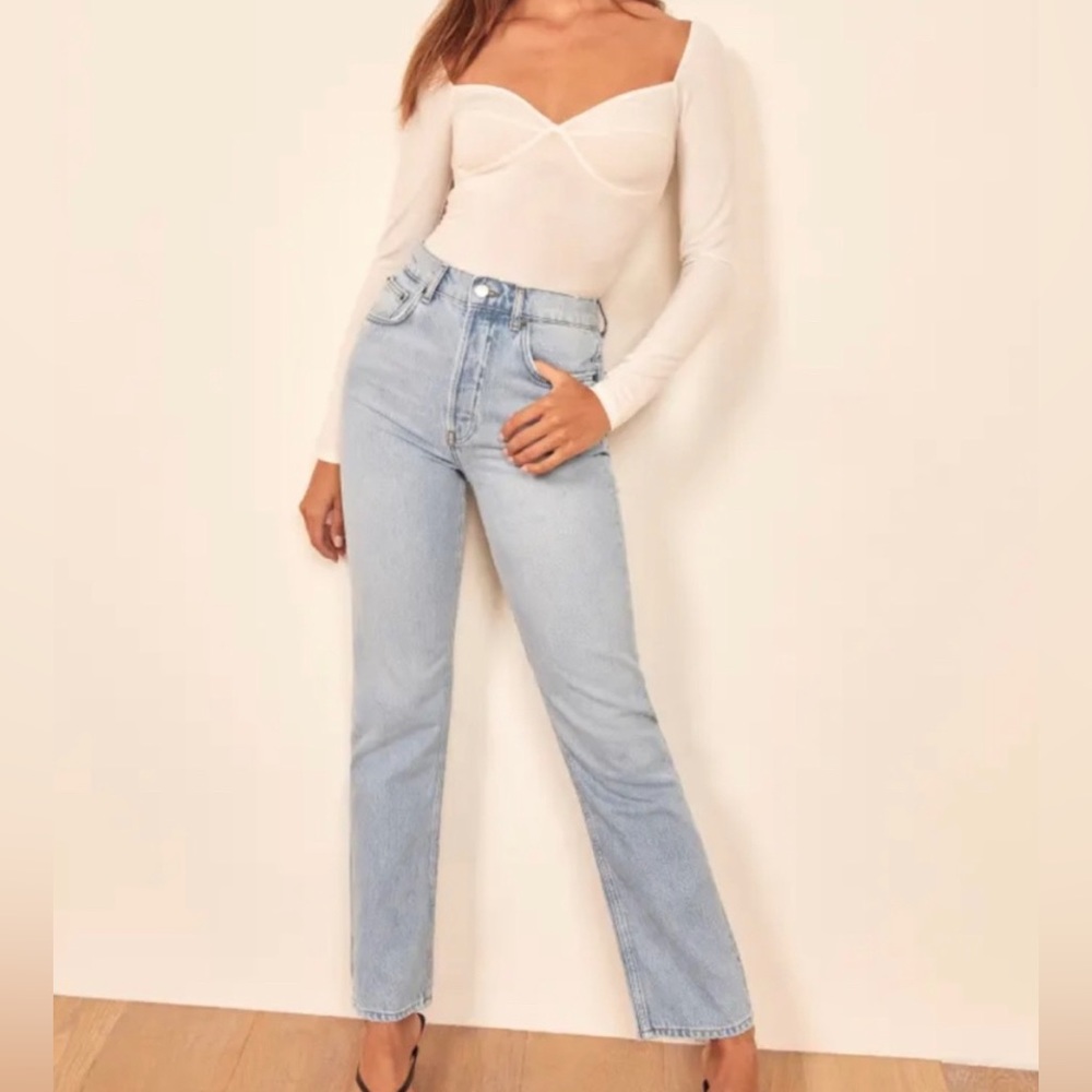 COPY - Reformation Jeans - Cynthia High Raise Straight Jeans Tahoe